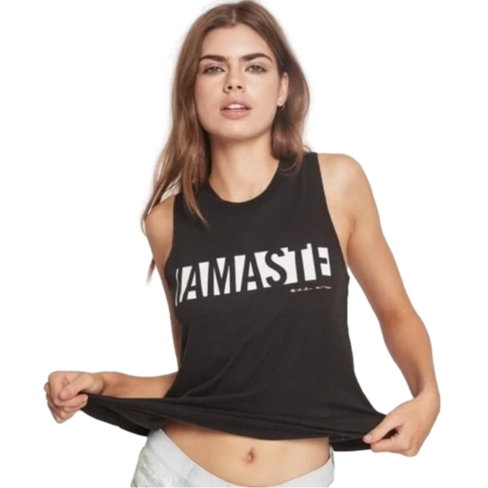 Spiritual Gangster Women's Namaste Muscle Tank Black X-Small / NWT